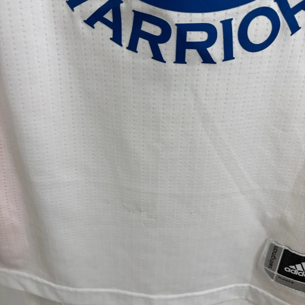 Adidas Golden State Warriors Stephen Curry 30 White and Blue Jersey size Small - Picture 2 of 3